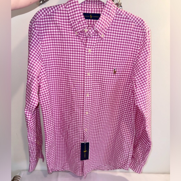 Ralph Lauren NWT Pink Checkered Men's Button Down Shirt size Medium - Picture 15 of 16